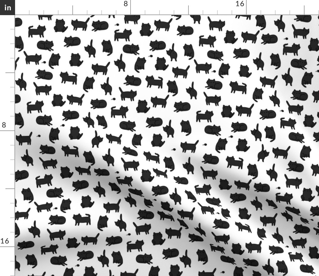 Black cats pattern MEDIUM scale