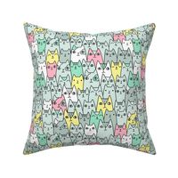 Bright cats pattern MEDIUM scale