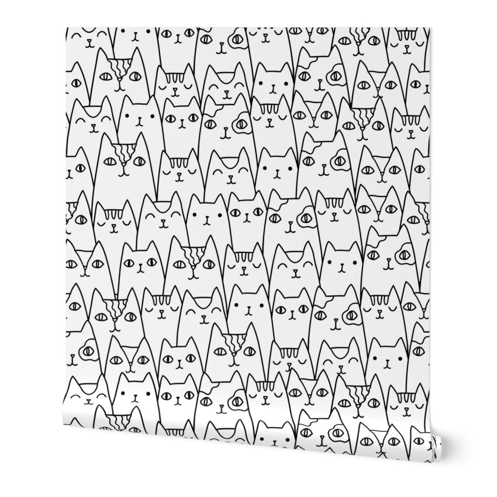 Doodle cats pattern SMALL scale