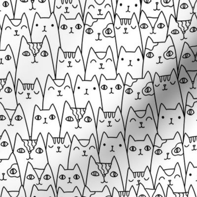 Doodle cats pattern SMALL scale