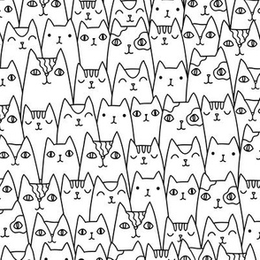 Doodle cats pattern SMALL scale