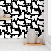 Pug Silhouettes - Black // Large 