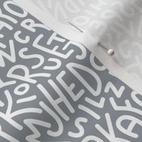 Grey Letters Hand-Drawn Typography Alphabet	