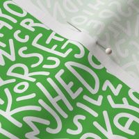 Green Letters Hand-Drawn Typography Alphabet	