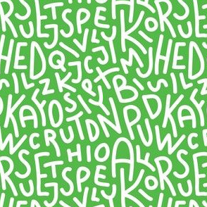 Green Letters Hand-Drawn Typography Alphabet	