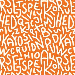 Orange Letters Hand-Drawn Typography Alphabet	