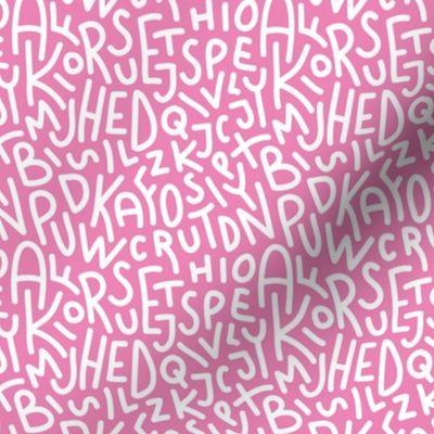 Pink Letters Hand-Drawn Typography Alphabet	