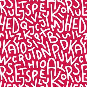 Red Letters Hand-Drawn Typography Alphabet	
