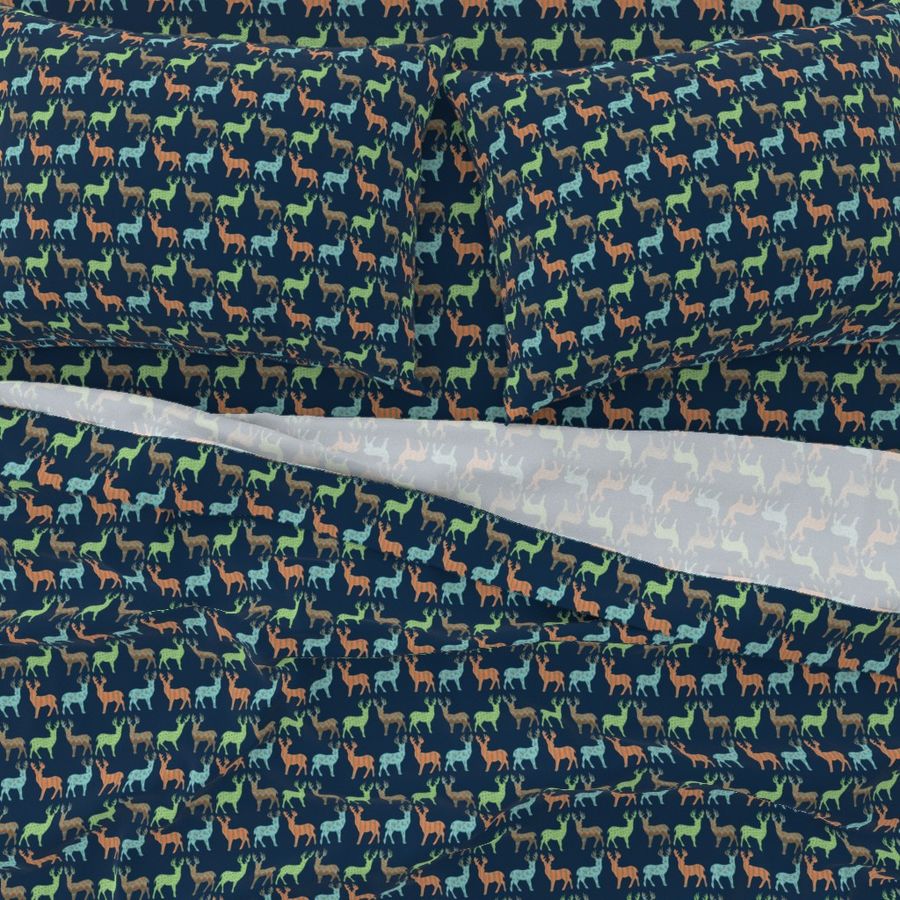 Meadow Deer in Multi with Navy