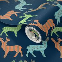 Meadow Deer in Multi with Navy