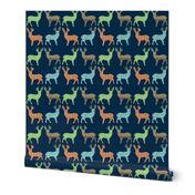 Meadow Deer in Multi with Navy