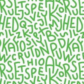 Lime Green Letters Hand-Drawn Typography Alphabet