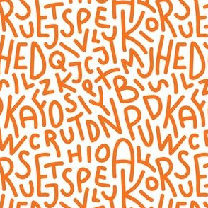 Orange Letters Hand-Drawn Typography Alphabet