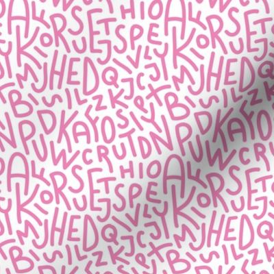 Pink Letters Hand-Drawn Typography Alphabet