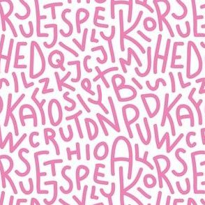 Pink Letters Hand-Drawn Typography Alphabet