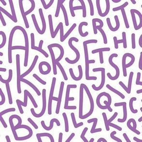  Purple Letters Hand-Drawn Typography Alphabet