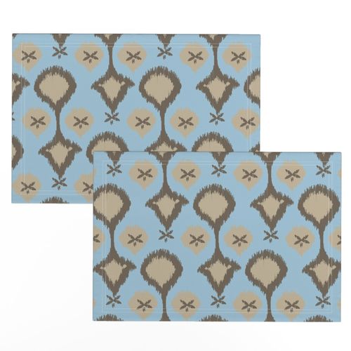  Chocolate Brown Sky Blue Ikat_Miss Chiff Designs