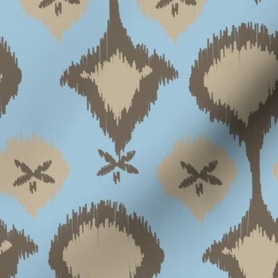  Chocolate Brown Sky Blue Ikat_Miss Chiff Designs