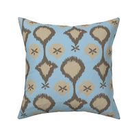  Chocolate Brown Sky Blue Ikat_Miss Chiff Designs