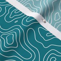 Mapping Contours, Ocean Depth Map, Map Teal and White