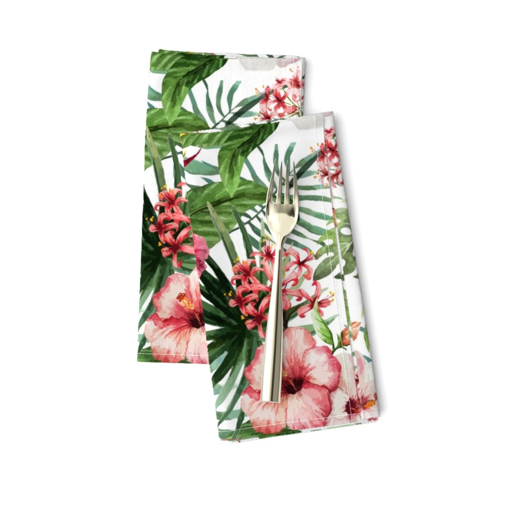 Topical Hawaii Watercolor Hibiscus Flowers Floral