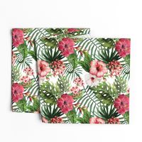 Topical Hawaii Watercolor Hibiscus Flowers Floral