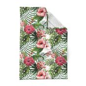 Topical Hawaii Watercolor Hibiscus Flowers Floral