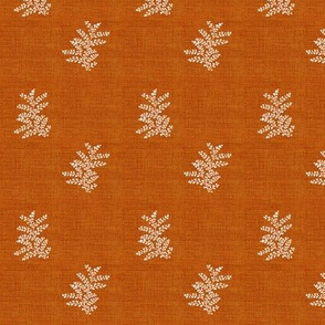 Delicate Fern I, Burnt Red Orange