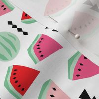 Lush summer watermelon fruit geometric water melon colorful tropical design red pink mint