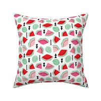 Lush summer watermelon fruit geometric water melon colorful tropical design red pink mint