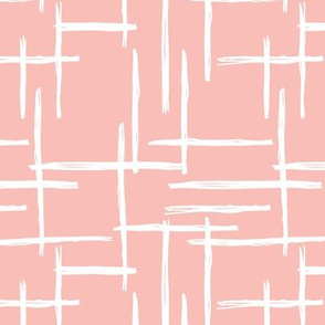 Abstract geometric raster checkered stripe stroke and lines trend pattern grid pink