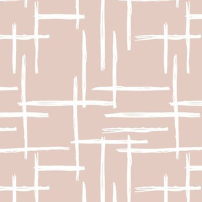 Abstract geometric raster checkered stripe stroke and lines trend pattern grid gender neutral beige