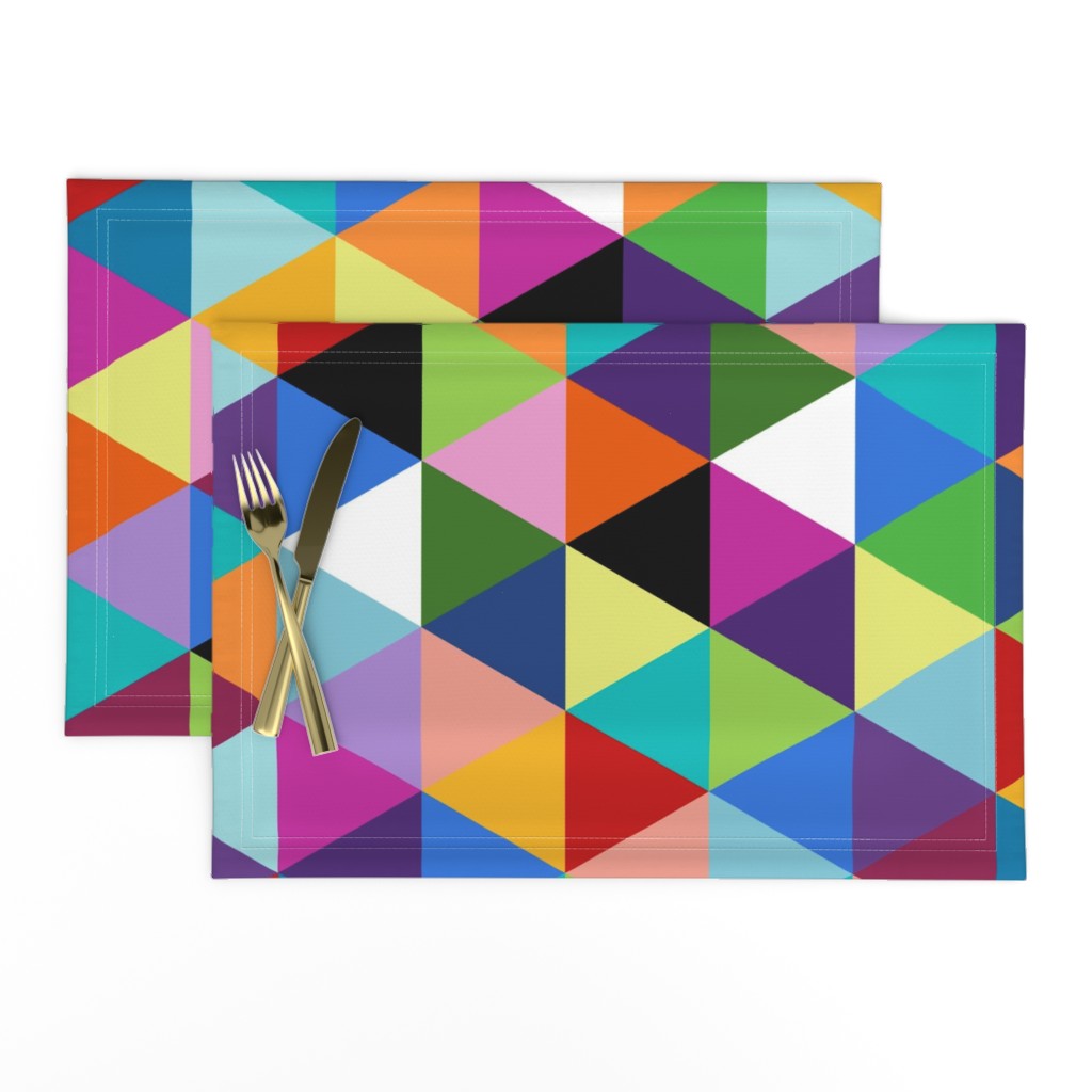 Colorful Geometric Triangle Cheater Quilt Pattern