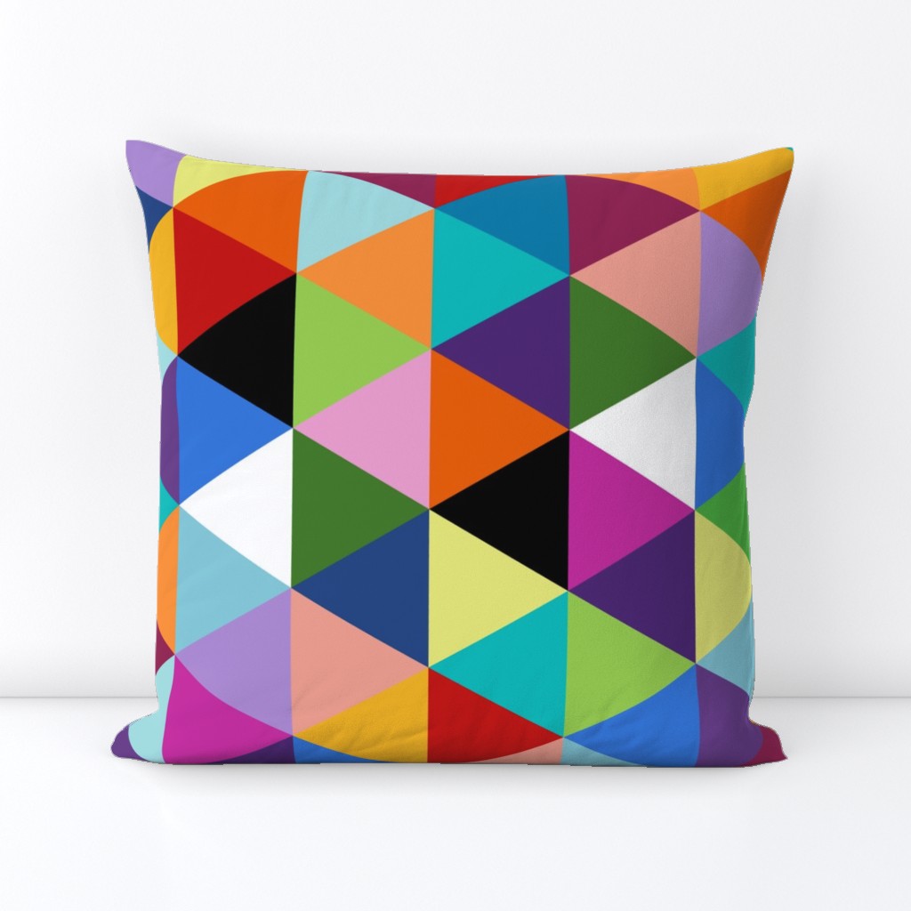 Colorful Geometric Triangle Cheater Quilt Pattern