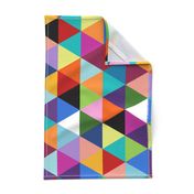 Colorful Geometric Triangle Cheater Quilt Pattern