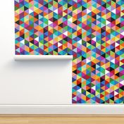 Colorful Geometric Triangle Cheater Quilt Pattern