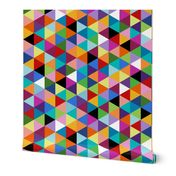 Colorful Geometric Triangle Cheater Quilt Pattern