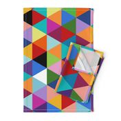 Colorful Geometric Triangle Cheater Quilt Pattern