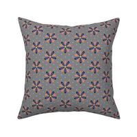 16-07b Coral orange royal blue Abstract Scandinavian floral || Flower gray grey polka dot _ Miss Chiff Designs