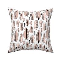 Aztec summer feathers bohemian ink black and white beige