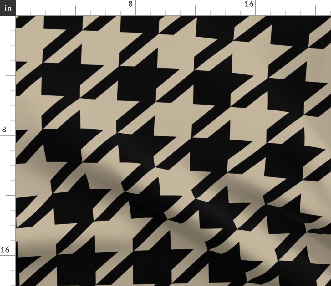Extra Large Scale Houndstooth Home Decor || Black & Tan Khaki Brown _ Miss Chiff Designs