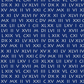 Roman Numerals Blue