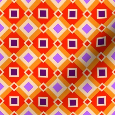 Orange and Purple Diamonds and Squares by Cheerful Madness!!