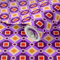 Purple and Orange Diamonds and Squares by Cheerful Madness!!