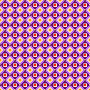 Purple and Orange Diamonds and Squares by Cheerful Madness!!