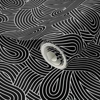 Black and White Swirl Waves