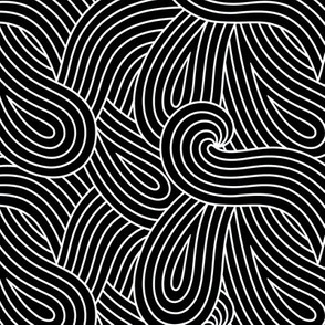 Black and White Swirl Waves