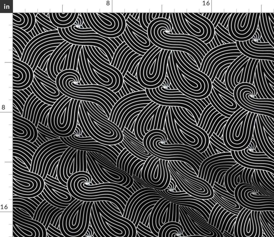 Black and White Swirl Waves