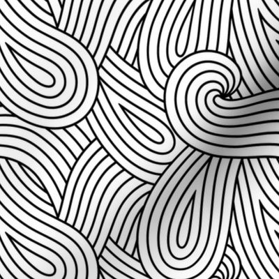 Black and White Wave Swirls