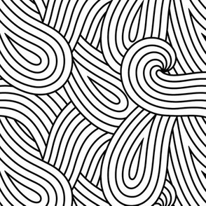 Black and White Wave Swirls